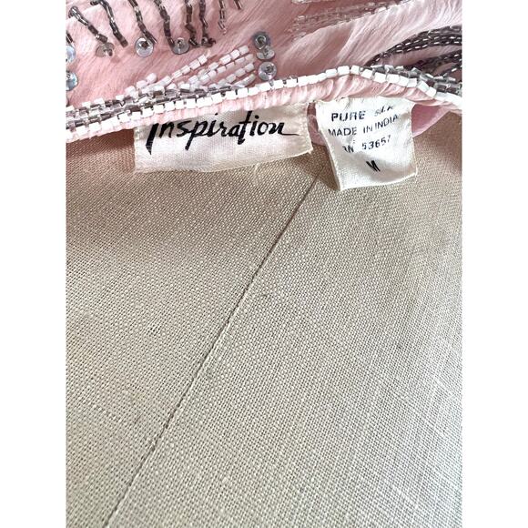 Vtg 80s Sequin Beaded Flapper 20s Art Deco Fringe Glam Gatsby Gown Dress Sz M - Picture 10 of 10